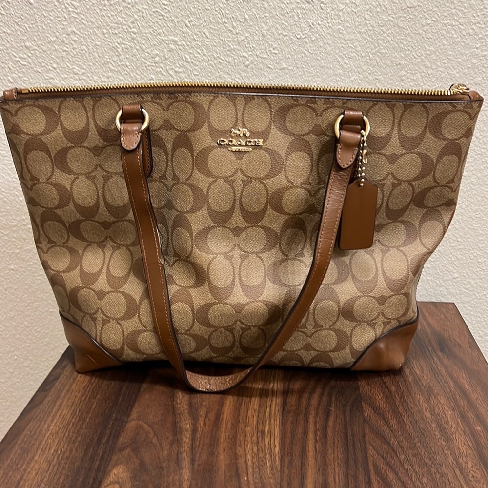 Leather Monogram Coach Bag